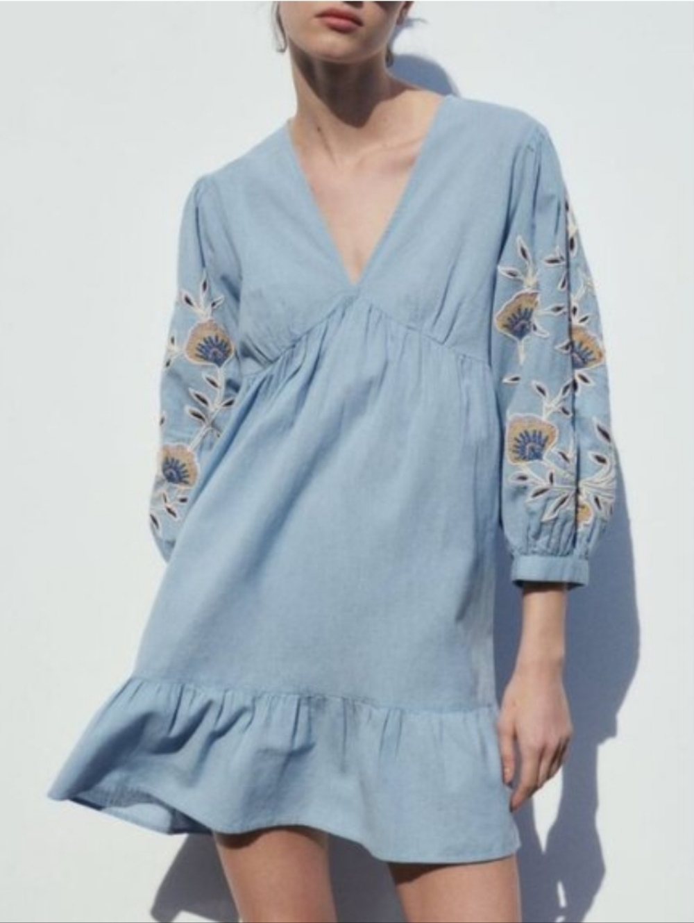 Zara Embroidered Mini Dress